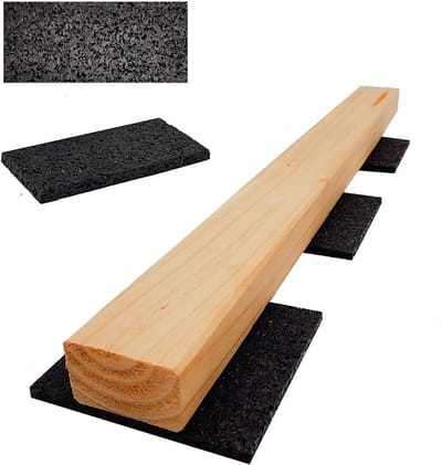 Rubberen Onderlegger voor Terrasbouw en Bouwbescherming 100x50mm