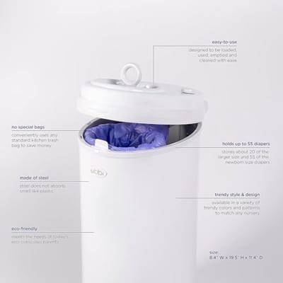 Geurvergrendeling Luieremmer met Modern Design - Bespaar Geld zonder Speciale Tassen