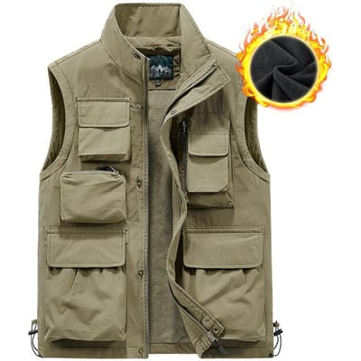 Casual Vest, Jas Grote Maat, Verdikking van Fluweel, Heren Casual Vest, Waterdicht, Sneldrogend, Buitensporten 5XL black
