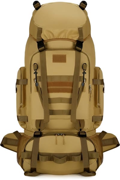 E-Shop4u® - 90L Trekking Rugzak - Wandelrugzak Hiking Backpack - met Waterdicht, Ergonomisch - voor Hiking, Camping, Trekking - Khaki