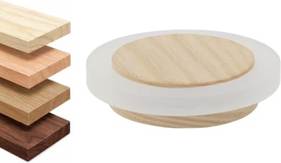 Houten Deurstopper - Deurdemper Muurbeschermer - Muren Beschermen - Zelfklevende Montage - Ø47x16mm - Essenhout Wit