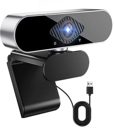 Webcam met microfoon – PC-camera (webcam), 1080p HD mini-facecam voor videoconferenties, 360° verstelbaar