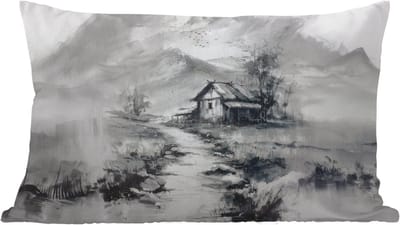 Sierkussens - Kussentjes Woonkamer - 60x40 cm - Hut - Grijs - Bergen - Mistig