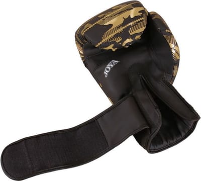 Joya Camo V2 Kickbokshandschoenen PU - Zwart/Goud (Beschikbaar in verschillende maten)