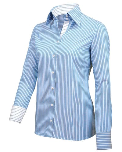 Giovanni Capraro 29302-36 Dames Blouse, gestreept, blauw-wit | maat 44
