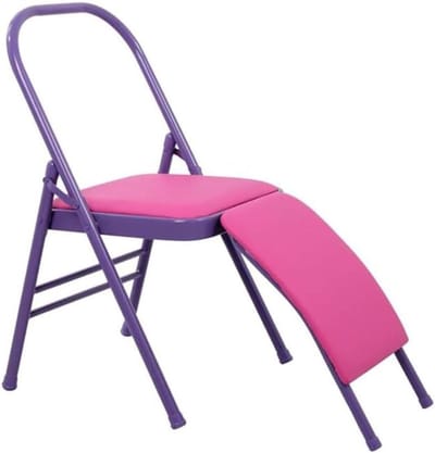 Pilates Yogastoel - Iyengar Hulpstoel - Houding Verbeteren - Versterkt Ontwerp - 45 x 41 x 82.5 cm - Paars
