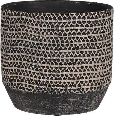MICA DECORATIONS JACK BLOEMPOT - H12,5 X Ø14 CM - ZWART