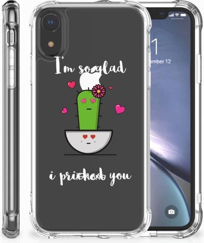 Apple iPhone Xr Stevig Bumper Hoesje Cactus Glad