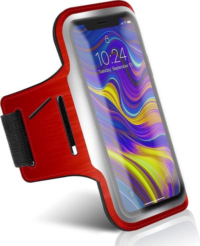 Universele Telefoonhoesje Sportarmband Telefoonhouder - Waterdicht Hoesje - Universeel - Hardlopen - Sporten - Loopband - Rood