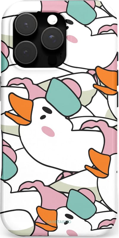 Casetastic hoesje geschikt voor Apple iPhone 16 Pro - MagSafe - Dubbellaagse bescherming - Gansmatroos - Fashion Case - Wit Grijs Mintgroen Lichtroze