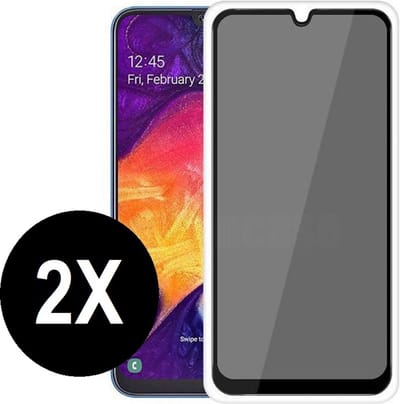 Screenz® - PRIVACY Screenprotector geschikt voor Xiaomi Redmi A1 - Tempered glass Screen protector geschikt voor Xiaomi Redmi A1 - Beschermglas - Privé Glasplaatje - 2 stuks