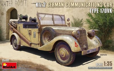 MiniArt Modelbouwpakket Militaire voertuigen - 35492 Kfz.2 Type 170VK - Militair Duits Communicatievoertuig Plastic - 1:35 - Modelbouw