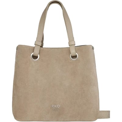 Leren en suede handtas met magnetische sluiting vrouw Ryłko
