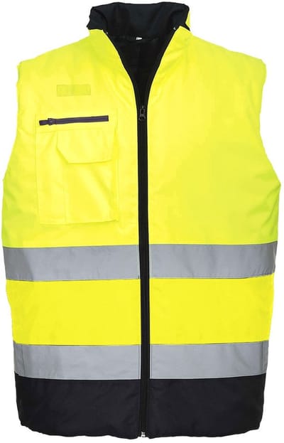 Portwest Hi-Vis tweekleuren Bodywarmer S267 - Geel/Marine - M