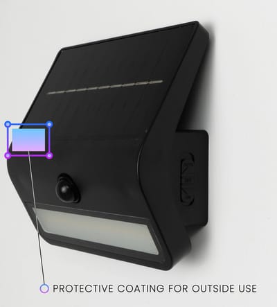 PURPL Solar Wandlamp Evora 3000K Helder Wit IP44 Zwart