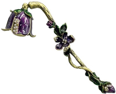 Kaarsendopper Vintage Kaarsenblus Dopper Uniek Decoratief Kaarsenaccessoire Metalen Gereedschap - Paarse Bloem