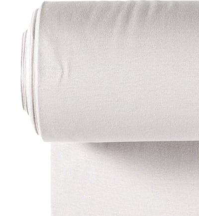 Boordstof Uni Rondgebreid 35 cm per Meter – Licht Grijs – Elastische Boordstof voor Mouwen, Hals & Taille
