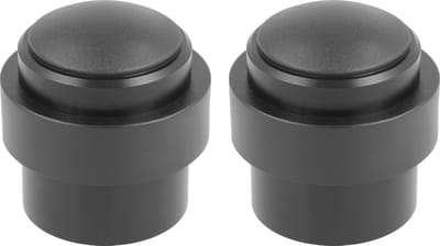 AMIG Deurstopper/deurbuffer - 2x - D30mm - inclusief schroeven - mat zwart