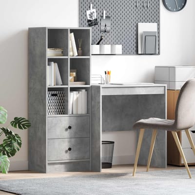 vidaXL - Bureau - Beton - Grijs - 115,5 - x - 50 - x - 127 - cm - 2 - st