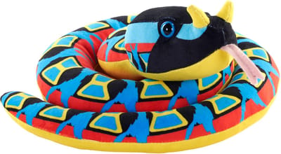 Wild Republic Pluche adder knuffel slang - meerkleurig - 91 cm - reptielen knuffeldieren
