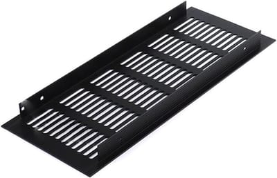 Ventilatieroosterhoes - Lamel Roosters - Ventilatie Kasten - Corrosiebestendig Aluminium - 100 x 250 mm - Zwart