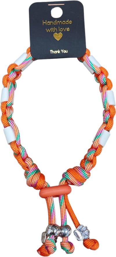 Anti-vlooien en tekenband oranje/multicolor nekomtrek 60 cm