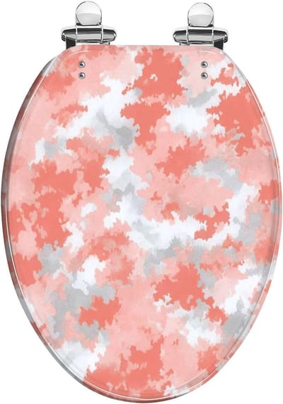Decoratieve WC-bril - Toiletzitting Hars - Badkamer Upgrade - Stille Sluiting - 37x47 cm - Camouflage Marmer
