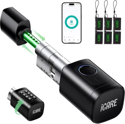 Vingerafdrukdeurslot Instelbaar Elektronisch Deurslot 60-90 mm - Slim Deurslot voor Voordeur met RFID, App, Bluetooth, Toetsenbord, Pincode