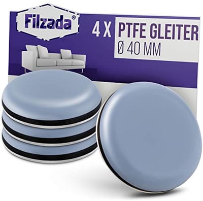 Zelfklevende Teflon meubelglijders - Ø 40 mm (rond) - Professionele tapijtglijders