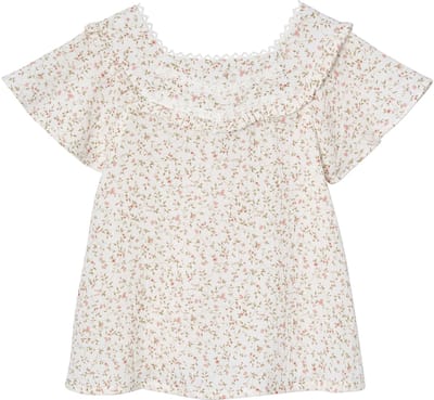Vertbaudet Feestelijke meisjesblouse met bloemetjes van katoengaas