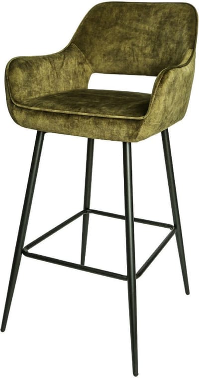 PTMD Fallon Velvet Barstoel - Groen