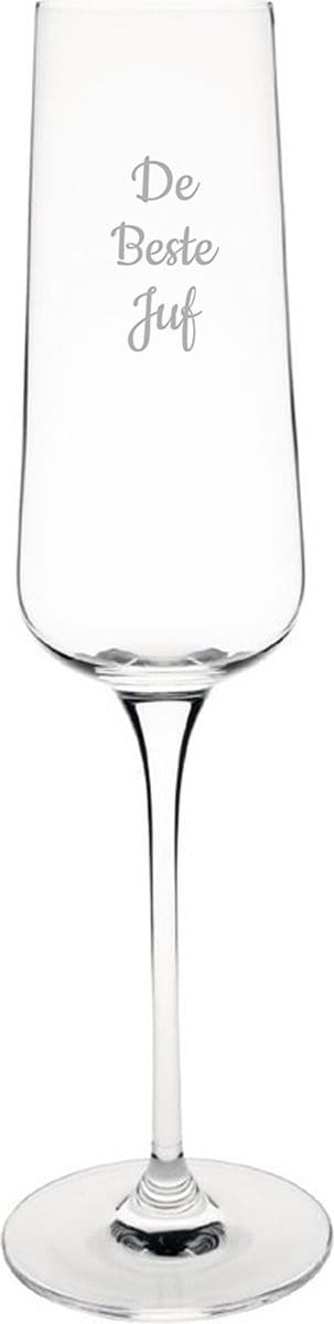 Gegraveerde Champagneglas 27cl De Beste Juf