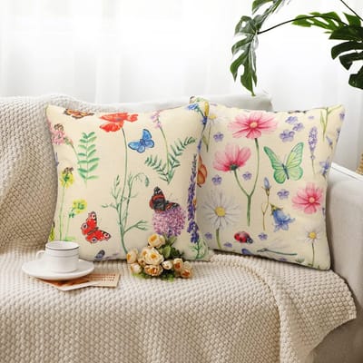 Famanu Set van 2 waterdichte kussenhoezen voor bank, 40 x 40 cm, buitenkussenovertrekken voor bankkussen, slaapzaal, balkon, terras, decoratie