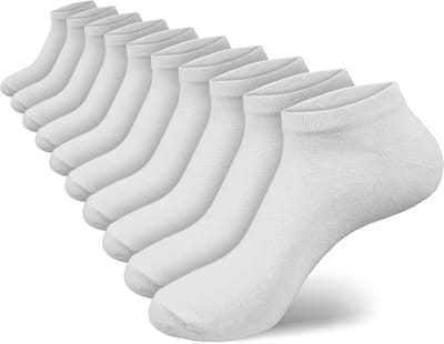 Calzera 10 Paar Enkelsokken - Sneakersokken - Lage sokken - Wit - Maat 35-42