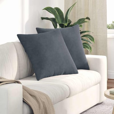 vidaXL - Zitkussens - 2 - pcs - Donkergrijs - 80 - x - 80 - cm - Corduroy - stof