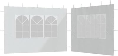 Partytent Zijwanden - Paviljoen Wanden - Feest Bescherming - Met Vensters - 2 stuks 300x195cm - Wit