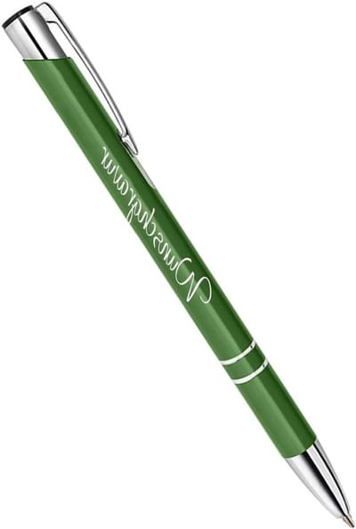 Metalen Balpen - Pen met Gravure - Persoonlijk Cadeau - Geborsteld Aluminium - 137 x 10 mm - Blauw Groen
