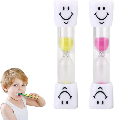 2-delige zandloperset voor kinderen, ideale timer voor tandenpoetsen, 3 minuten poetsen, peuter zandloper, educatief speelgoed, tandenpoetsroutine verbeteren