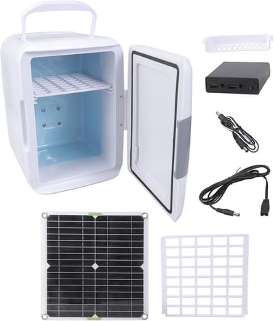 Dailygoods - Portable Mini Solar Panel Refrigerator - 50W Solar Koelkast - Efficiënt en Duurzaam - Voor Auto en Kamperen - Ideaal voor Buitenactivitei...