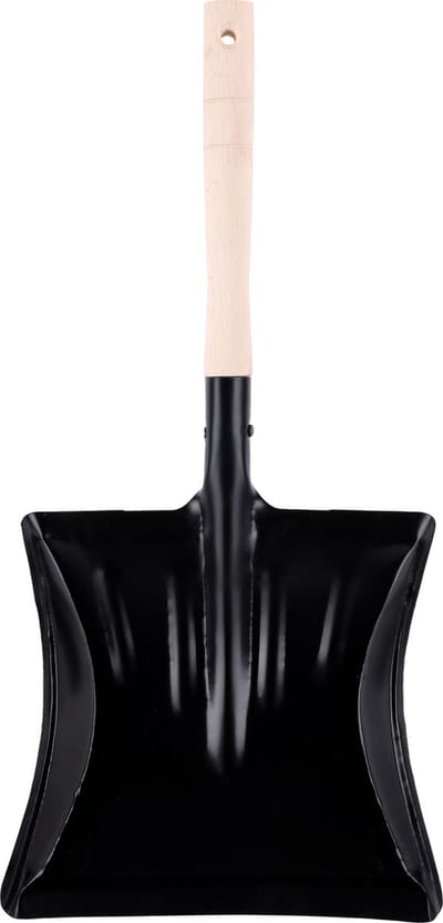 Garronda - Kolenschop - Metalen Stoffer - Verhoogde Schouders - Afmeting: 50 x 23 cm - GD-WAL-Dustpan-Agd001-Black