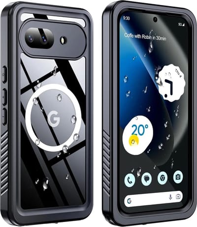 SBG Waterdicht Hoesje geschikt voor Google Pixel 10a - Compatibel met MagSafe / Qi2 - Outdoor Case - Onderwater tot twee meter - IP68-gecertificeerd - Transparant/Zwart