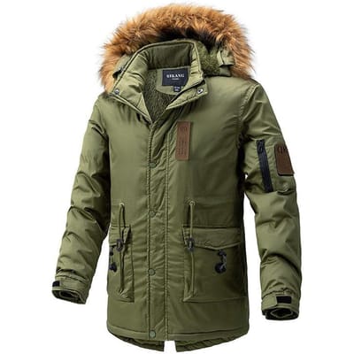 Japanse en Koreaanse Werkkleding Katoenen Jassen van Middellange Lengte, Dikke Winter Velours Katoenen Jassen, Trendy Jassen met Capuchon, Jassen, Warme Windjacks 3XL black