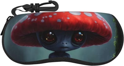 Brillenkoker Neopreen - Brillenhoes Zacht - Bril Beschermen - Astronauten Buitenaards Print - 17.5 cm Breedte - Zwart