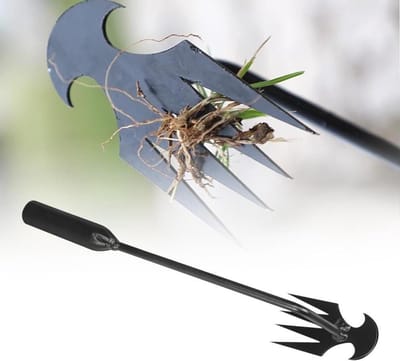 Onkruidtrekker Tuingereedschap - Wiedgereedschap Handtrekker - Onkruid Verwijderen - 4 Tanden Mangaanstaal - 19.7 cm - Zwart