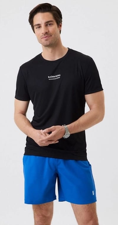 Tennisshirt Bjorn Borg Men Ace Light T-Shirt Black Beauty-S