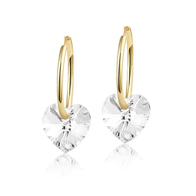 Montebello Oorbellen Claire HG77 - Swarovski Hart - 925 Zilver Verguld - Ø10mm - 20mm