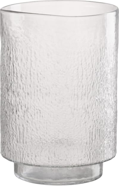 J-Line vaas Cilinder Reliëf - glas - transparant - medium