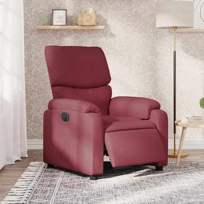 vidaXL - Fauteuil - verstelbaar - elektrisch - stof - wijnrood