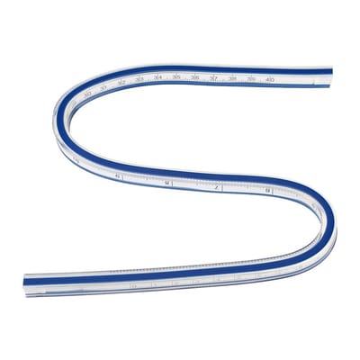 Dailygoods- Flexibele Curve Liniaal 30/60 cm - Kunststof - Herbruikbaar - Dubbelzijdig Gebruik - Eenvoudig Aflezen - Professioneel Meetgereedschap - Bochtliniaal
