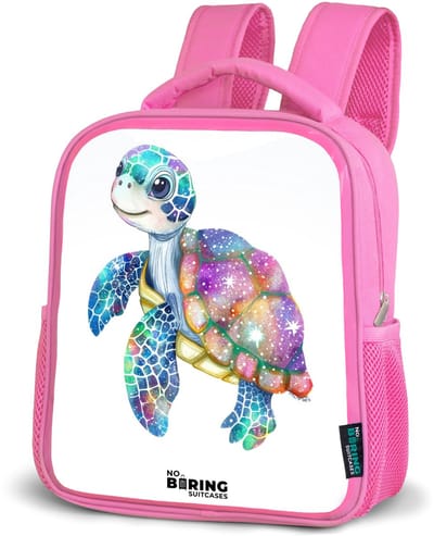 NoBoringSuitcases.com® - Rugzak roze - Schooltas meisjes - Kleurrijke schildpad als mozaïek - Kinder rugtas meisje - Boekentas kind - Kinderrugzak voor school - Schoolrugzak